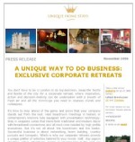 A UNIQUE WAY TO DO BUSINESS: EXCLUSIVE CORPORATE RETREATS