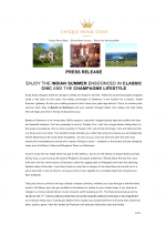 ENJOY THE INDIAN SUMMER ENSCONCED IN CLASSIC CHIC AND THE CHAMPAGNE LIFESTYLE