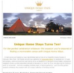 UNIQUE HOME STAYS TURNS TEN!